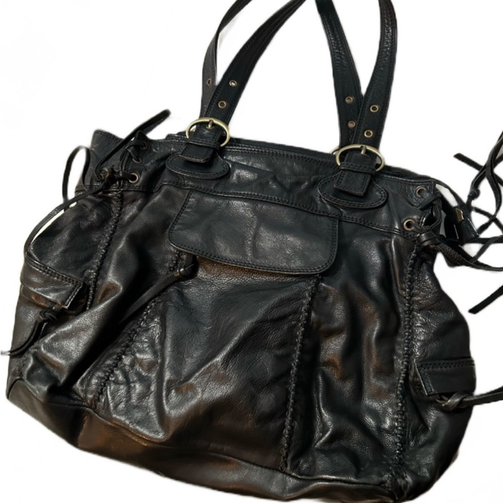 NICOLI genuine leather black purse